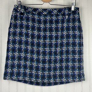 Ann Taylor Loft‎ Plaid Tweed Skirt In Women's Petite Size 10 With Pockets